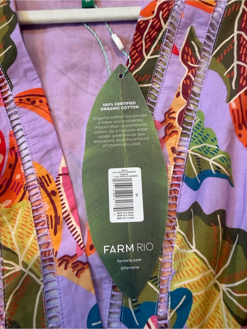 FARM Rio Lilac Beaks and Bananas Tropical Romper - Picture 8 of 9
